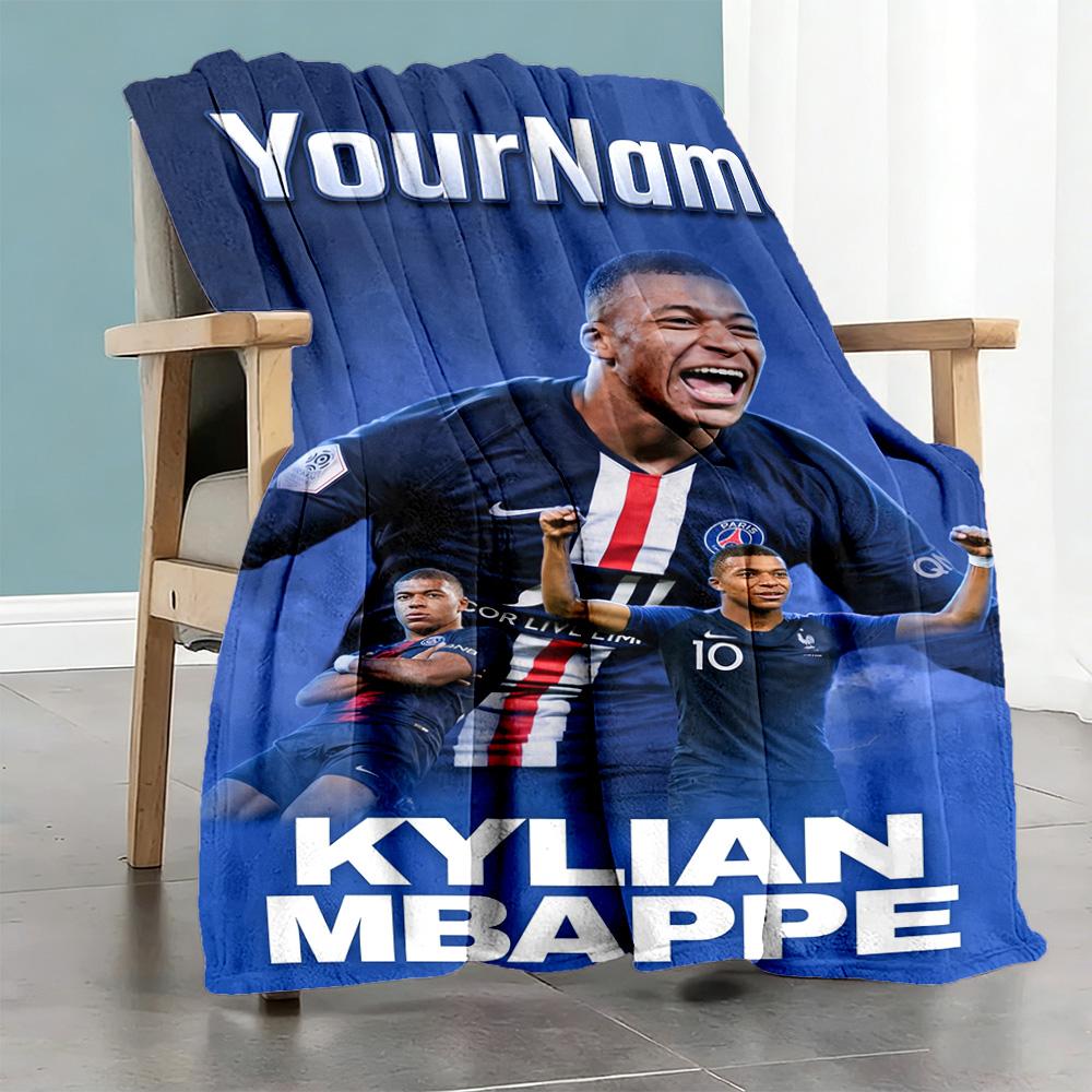 Mbappe 108 Personalized Text Blanket Lightweight Personalized Blanket Warmthful Decor Great for Bedding Picnics Home Decor Sofa