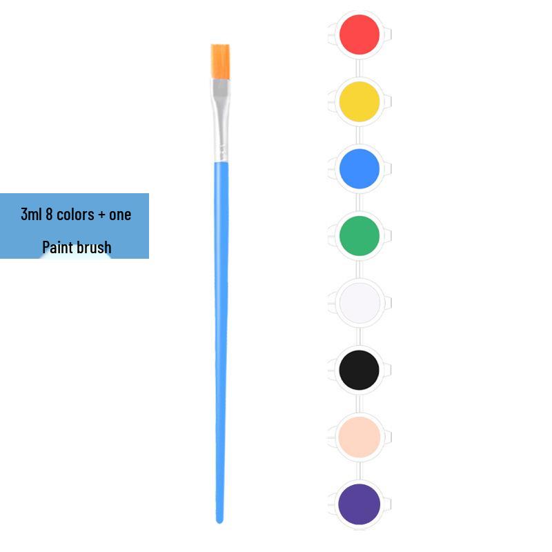 Set de 12 culori de vopsea acrilică pentru copii pentru artă studențească: 6-Pan & 8-Pan cu Benzi de Vopsea pentru Păpuși de Ipsos