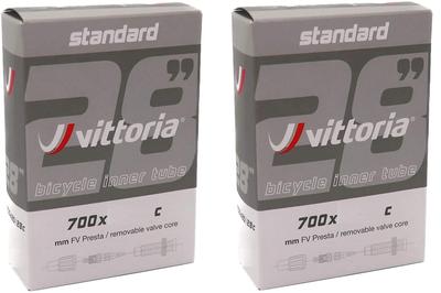 סט של 2 פנימיות Vittoria 700c שסתום Presta אורך פנימית סטנדרטי (700×20/28c (שסתום 48 מ"מ)) [פָּרִיט]