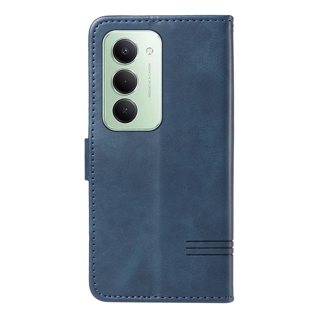 Para Xiaomi Redmi 15 4G (EE.UU.) (171 mm) Funda Tipo Billetera Líneas Forma T Cuero Soporte Cubierta de Teléfono