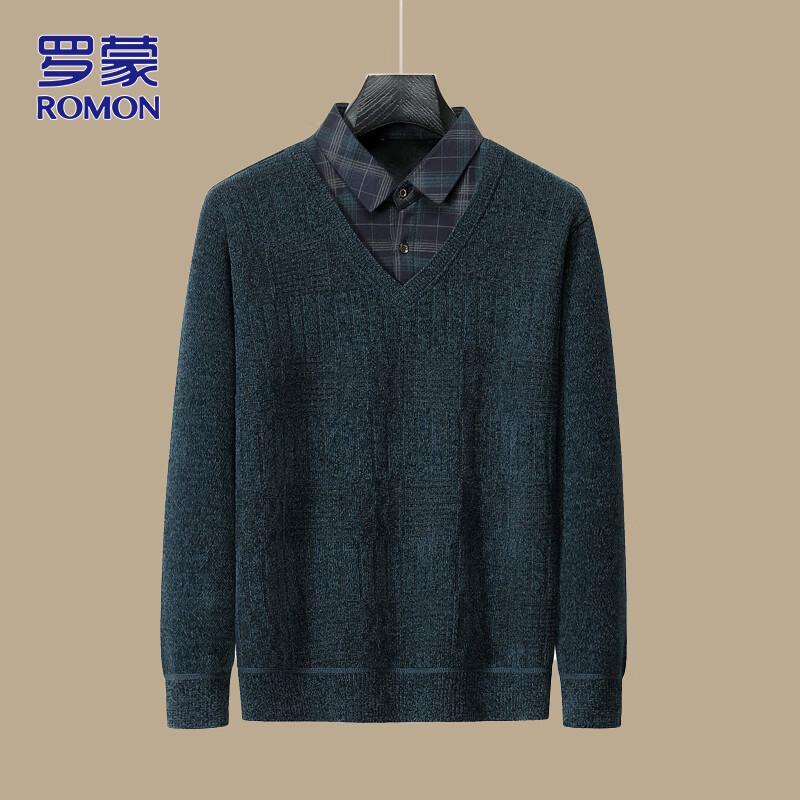 

Romon Men s Business Casual Shirt Collar Knit Sweater 3XL