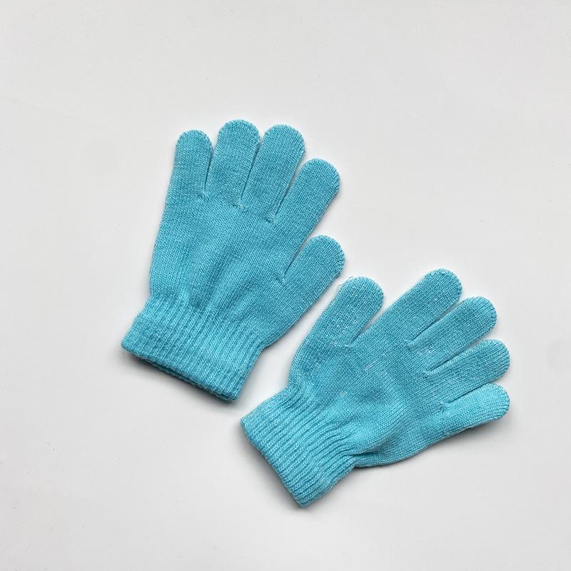 Kids Solid Color Knitted Gloves for 5-10years Students Winter Warmth Outdoor Cycling and Daily Cold Weather Wear Mittens