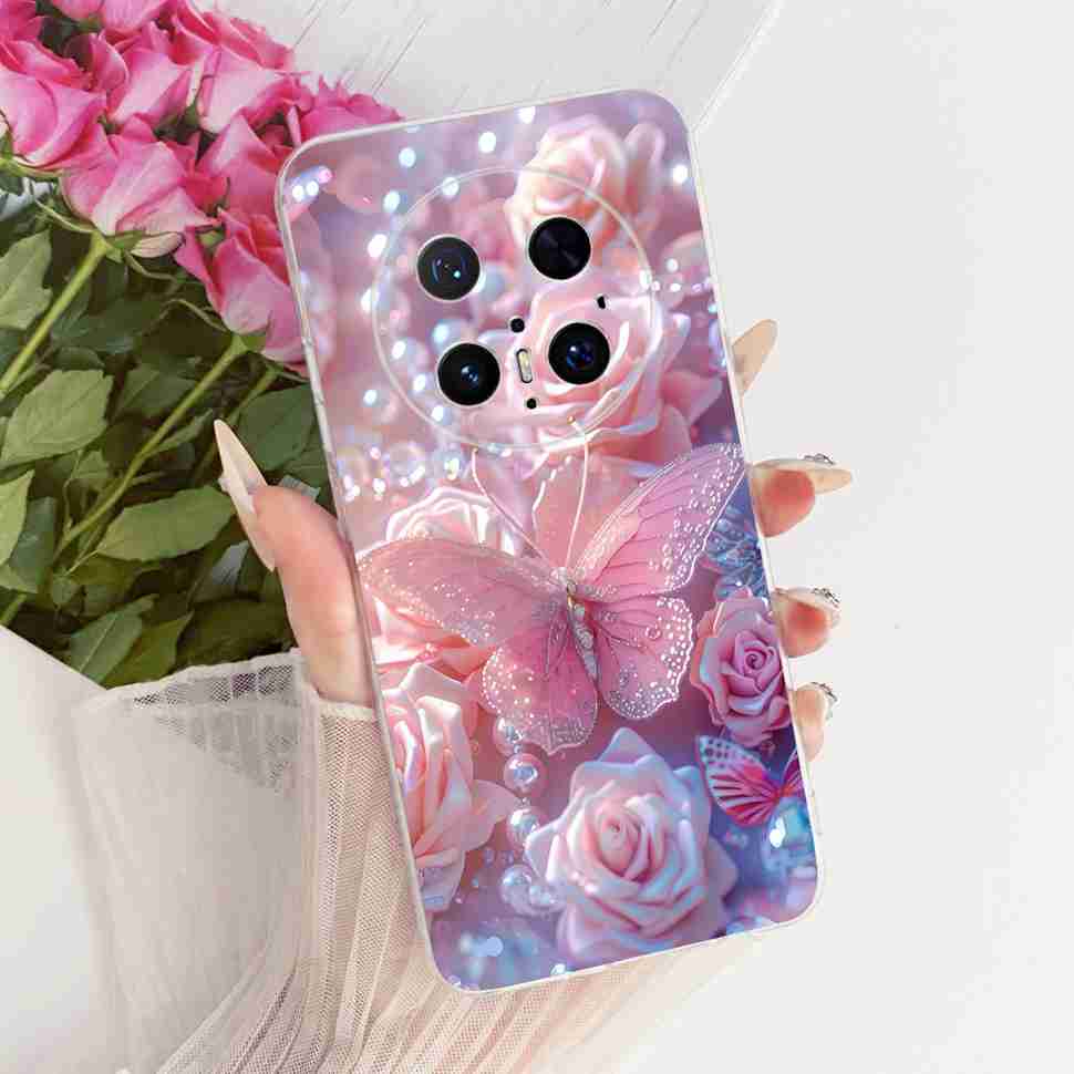 For Huawei Mate 70 Pro 5G Case PLR-AL00 PLR-AL50 Silicone TPU Cover For Mate 70Pro+ 70 Pro Plus 5G Cartoon Lion Butterfly Bumper