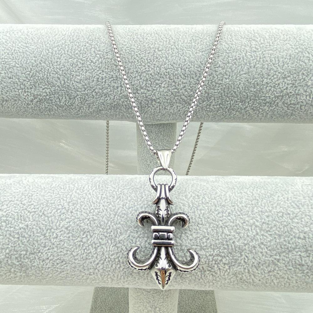 Cross Long Necklace Pendant, Neutral Pendant, Retro Hip Hop Punk Style