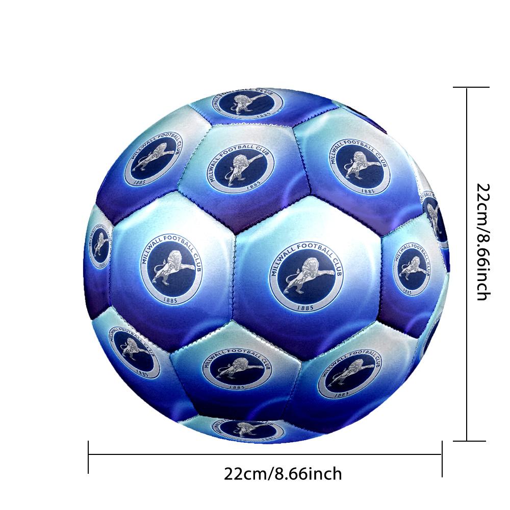 Millwall FootballPrinted Size 5 Soccer Ball, Anti Slip Adult Match Football Souvenir for Football Fans