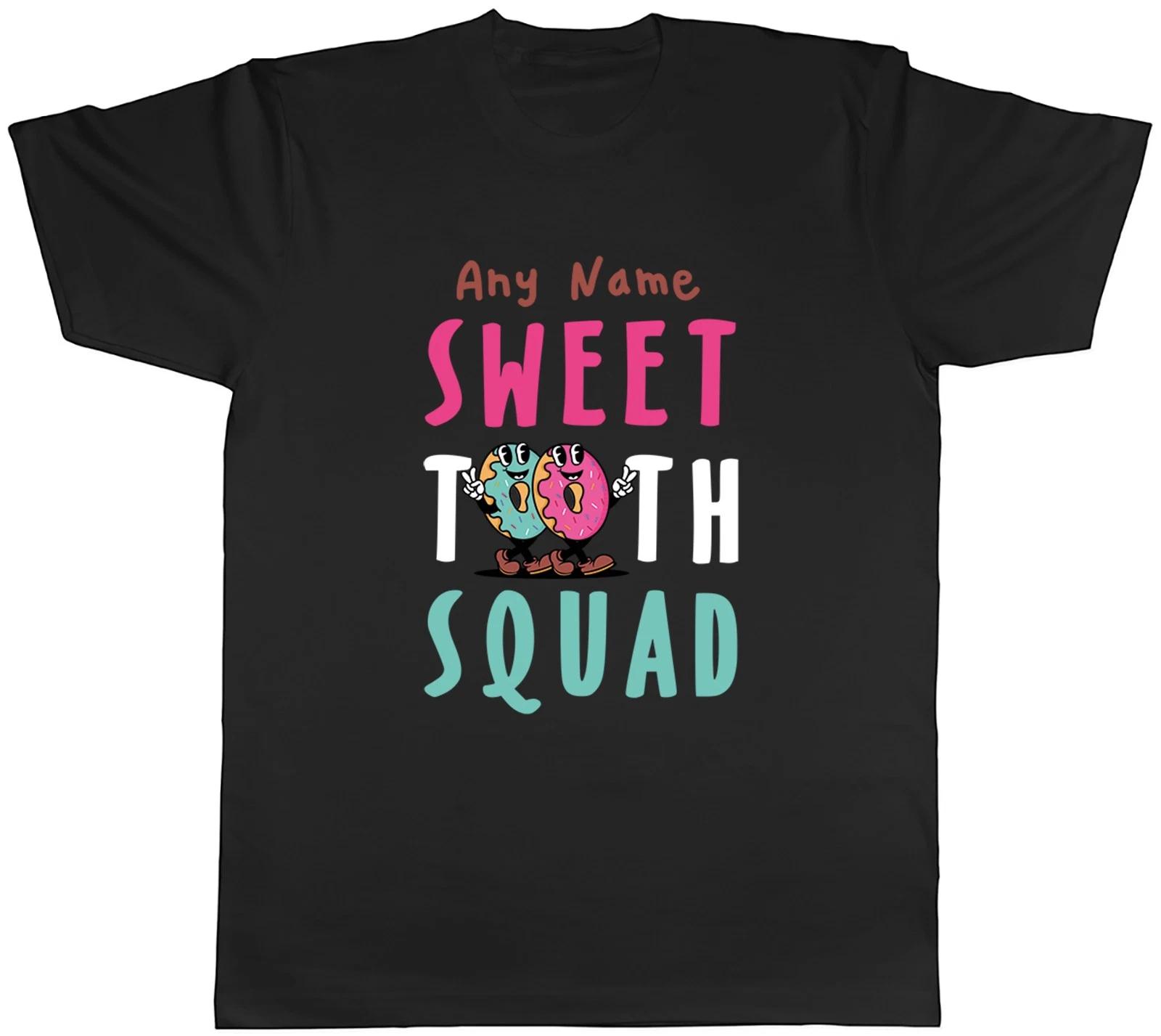 Personalised Any Name Sweet Tooth Squad Donut Mens T-Shirt Tee Gift Top L