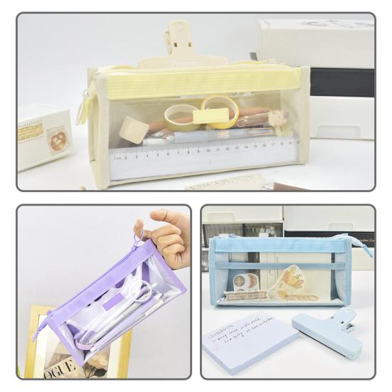 Pen Bag 6 Layers Transparent Visible Waterproof Dirt-proof Zipper Boys Girls Pencil Stationery Pouch Case Student Supplies