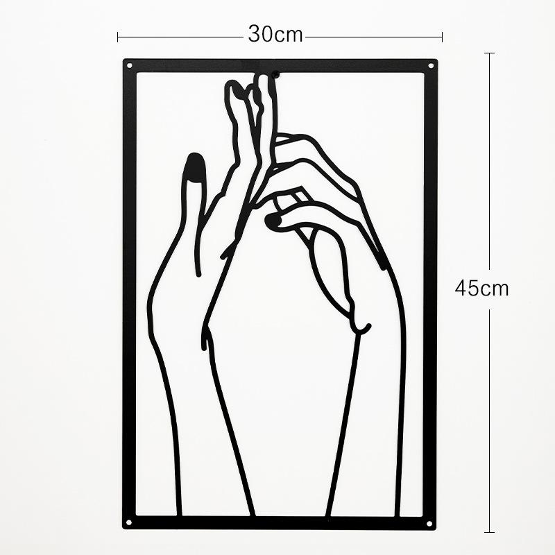 Metal Wall Painting Iron Wall Hanging Decoration Nordic Woman Silhouette Home Decor Macrame Wall Ledges Living Room Decor Gift