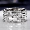 Huitan Luxury Zinc Alloy Color Women/Men Finger Rings Shiny CZ Anniversary Love Gift Simple Stylish Design Versatile Fashion Zircon