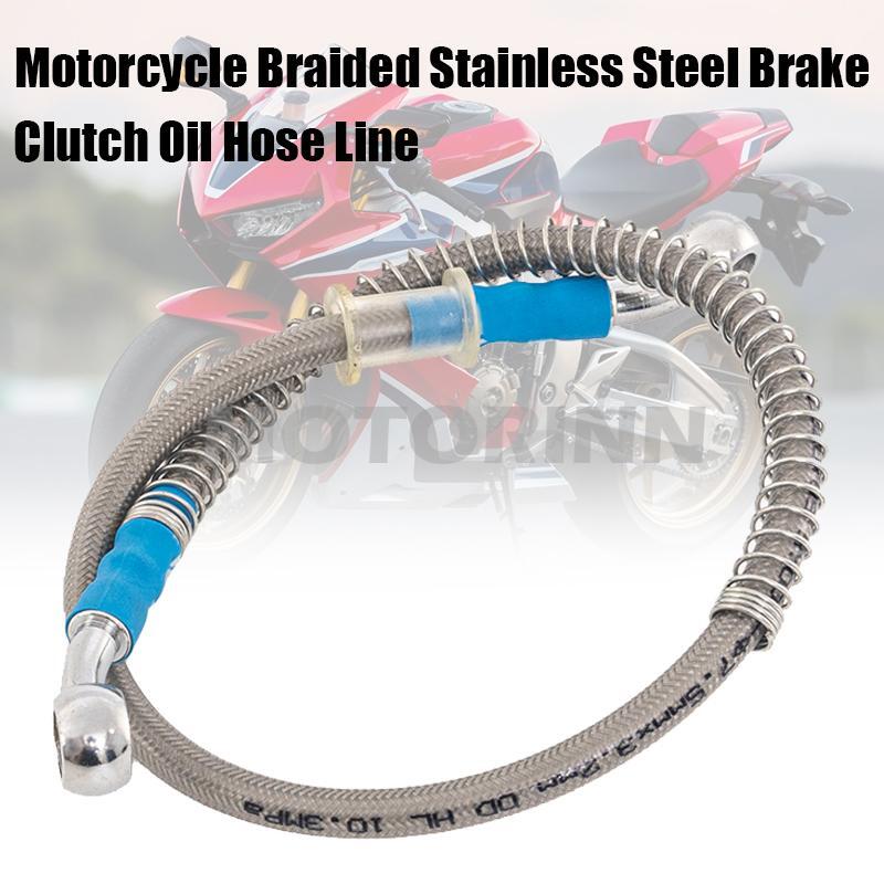 Kit 50cm Stainless Steel Motorcycle Brake Oil Hose Pipe Line Braided Universal
