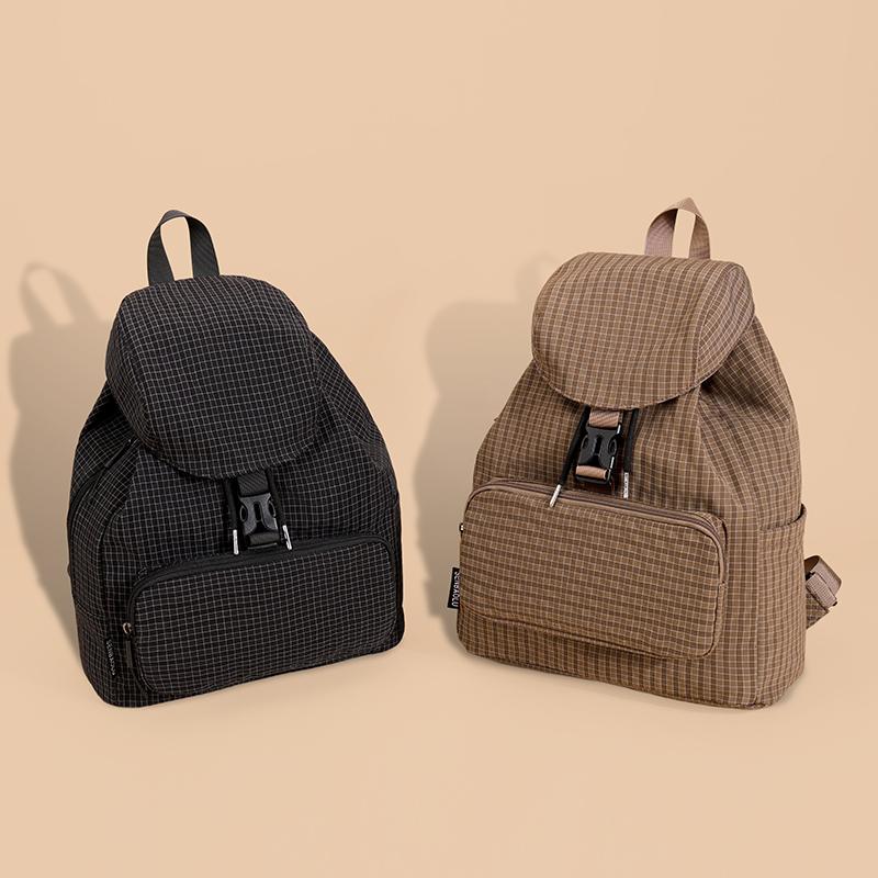 Vintage Check Backpack Commuter Lightweight Nylon Backpack