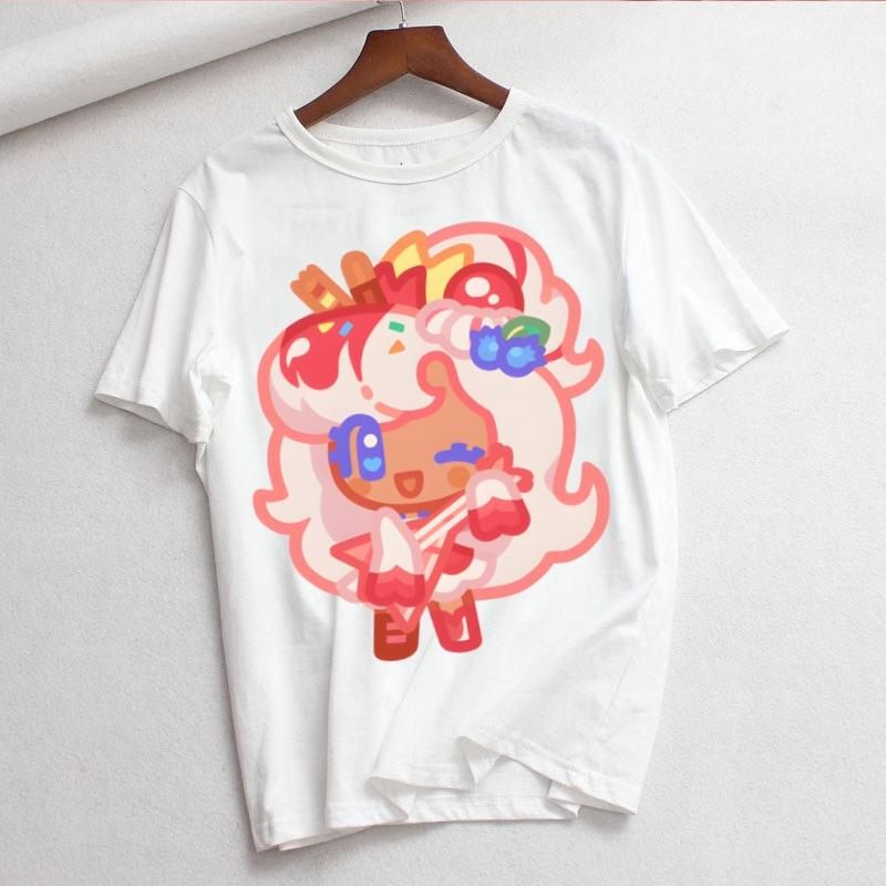 Shadow Milk Cookie Run Kingdom Pure Vanilla Cookie Print Ladies Tshirt Ladies Casual ocollar Shirt Short Sleeve Ladies