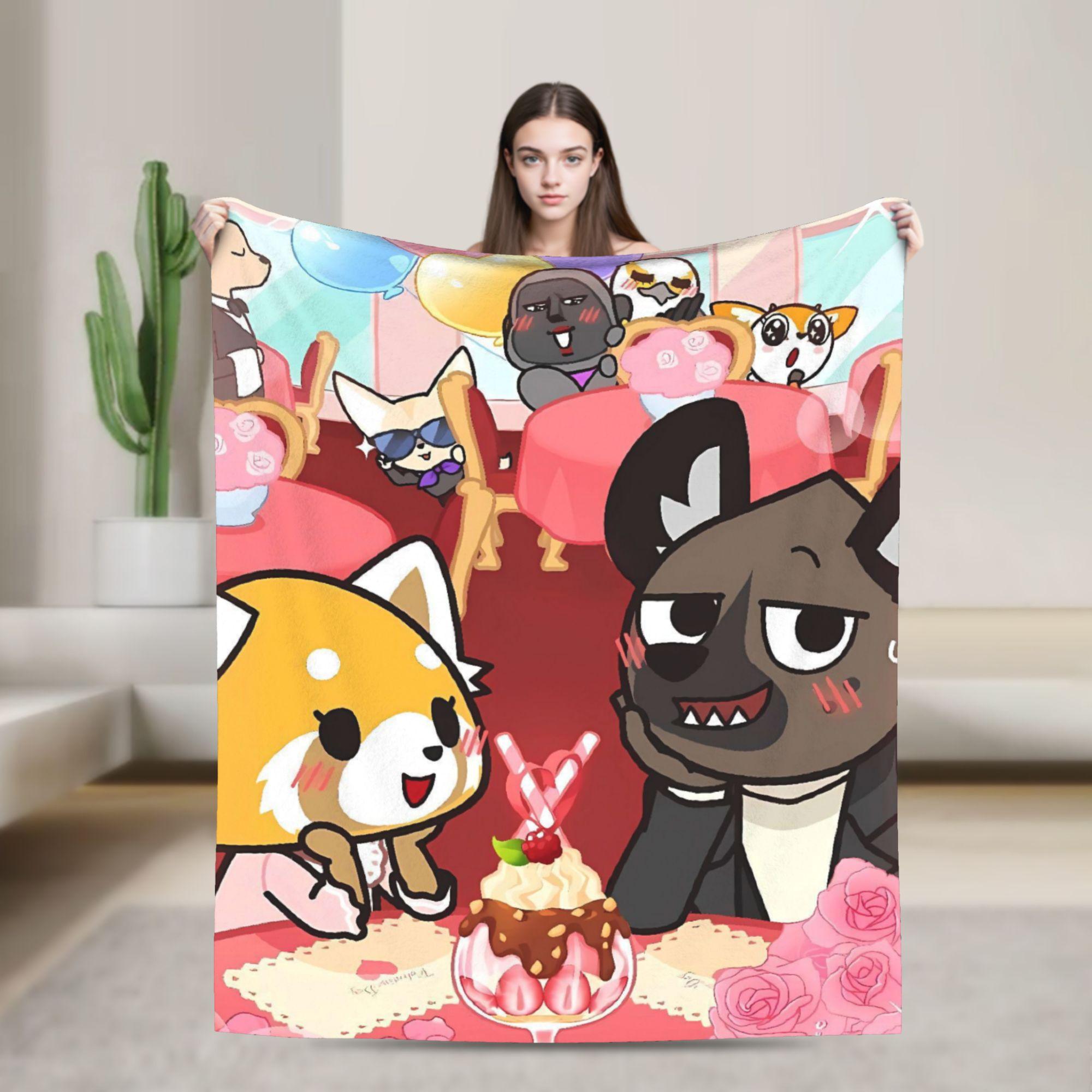 Aggretsuko Birthday Blanket Quality Warm Soft Bedding Throws Spring Kids Outdoor Graphic Bedspread 75x90cm