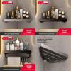 Wall Mount Corner Bathroom Shelving Unit With Antipunch Design For Toilet And Kitchen Storage