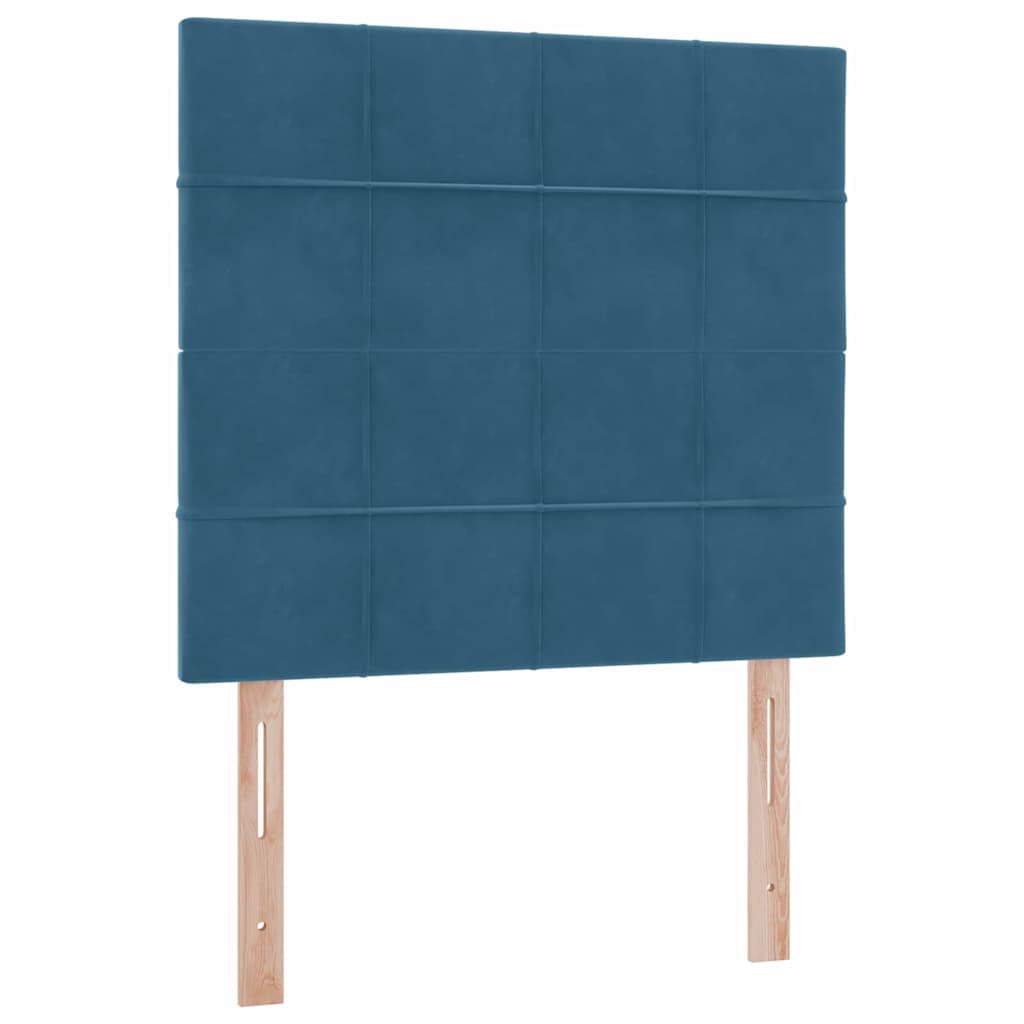 Storage Bed with Mattress Dark Blue 90 x 200 cm Velvet
