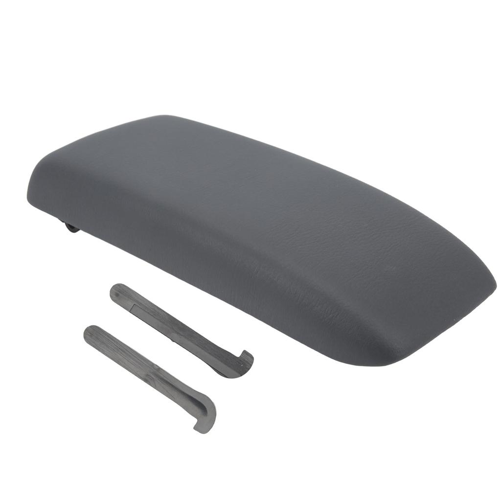 Center Console Lid Armrest Cover PU Leather Sponge Lining AM 3398074010 Replacement for Tacoma 1995‑2000 Grey