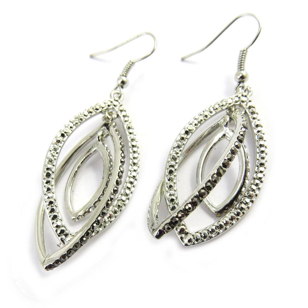 Les Trésors De Lily [M1892] - White 'Sissi' Designer Earrings