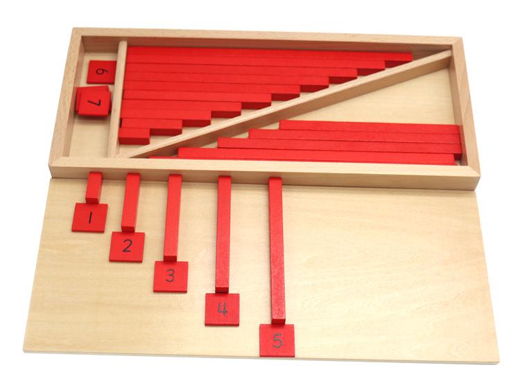 Montessori Math Teaching Aids: Small Wooden Red & Blue Number Rods for Number Concept Cognition and Education
