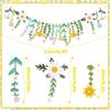 New Ins Style Floral Window Hanging Decor For Kids Room Double Sided Flower Banner Childrens Day Birthday Party Decoration