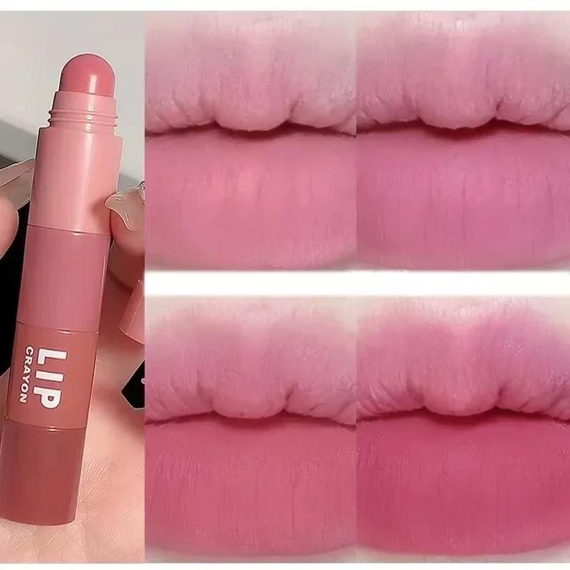 5 In 1 Matte Lipstick Crayon Kit Combo Red Purple Lip Tint Velvet Sexy Multicolour Lipstick Pen Non-stick Cup Lasting Lip Makeup