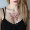Burgundy Thorn Butterfly Tattoo Sticker Waterproof And Long-Lasting Sexy Chest Model Simulation Tattoo Sticker