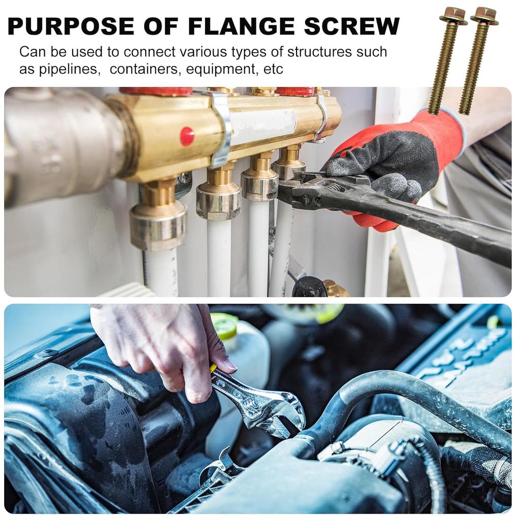 5/16" X 3/4" Flanged Hex Toothed Bolt by Color Zinc Plated, Alloy Steel,Grade 5.(10pcs Pack)