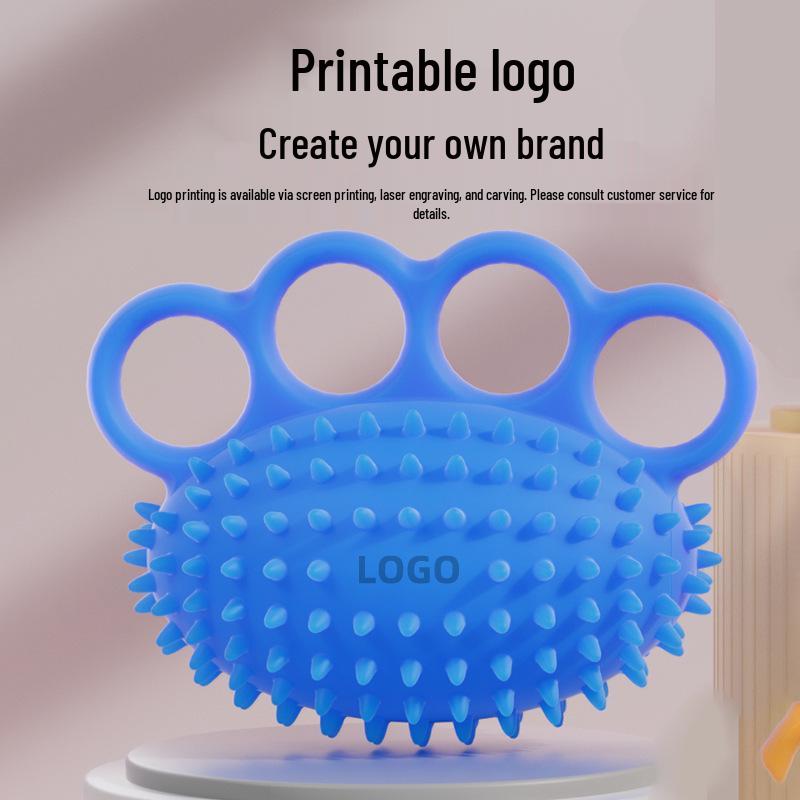 Silicone Four-Finger Hedgehog Hand Grip Massage & Strength Training Ball