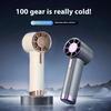 1pc Turbo Handheld Fan with LED Display, 100 Speed Adjustable Portable Mini Fan USB Rechargeable 1200mAh, Max Wind Speed 9m/s,