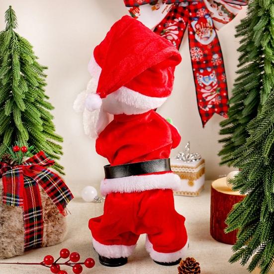 Šťastný twerkující Santa Claus panenka Vtipná tančící animovaná vánoční plyšová hračka Elektrická hudba zpívající Santa Claus Vánoční dekorace