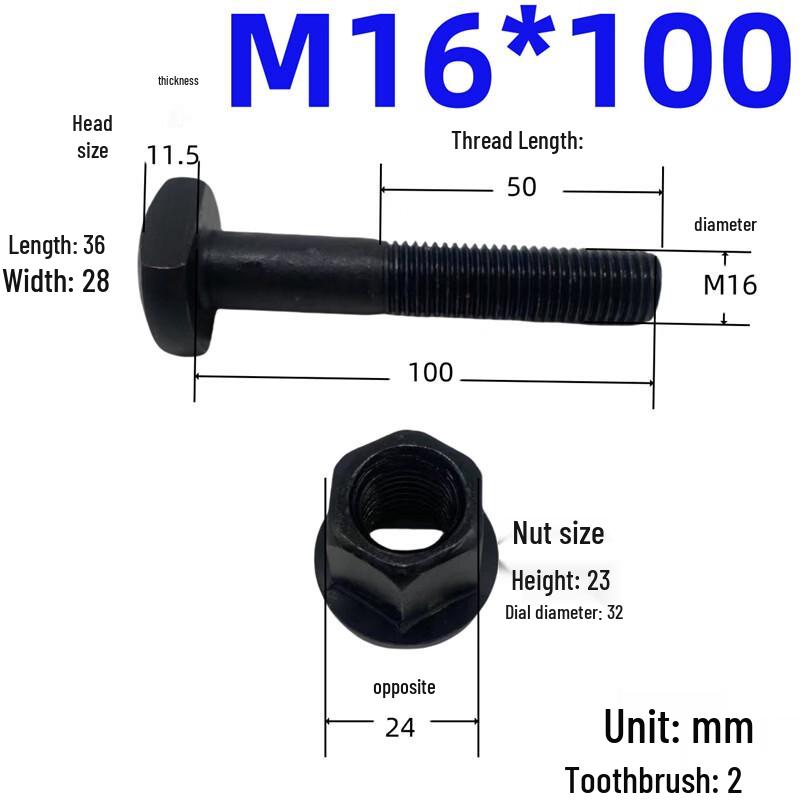 T-slot Bolt and Flange Nut Set