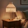 Textile Lampshade with Tassels Replacement Vintage Style Lamp Cover for Bedroom, Living