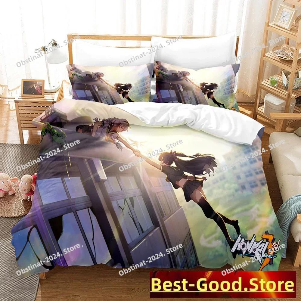 3D Print 2014 Honkai Impact 3 Bedding Set Single Twin Full Queen King Size Kawaii Boys Bed Set Teenager Bedroom Duvetcover Sets