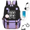 KATSEYE Retro Print Backpack Korean Style Campus Student Bookbag Large Capacity Fashion Daypack 60123-5