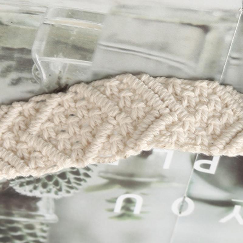 Hand-woven Door Drawers Closet Handles Beech Wood Cotton Rope Konbs Homestay Hotel Home Decoration Easy Installation