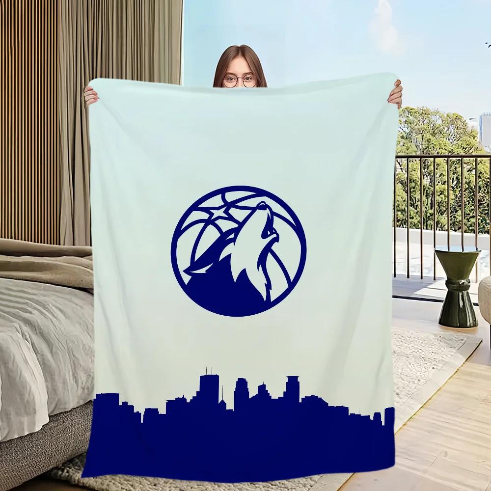 Minnesota Timberwolves Kuscheldecke Weich Gemütlich für Wohnzimmer Schlafzimmer Büro Perfektes Geburtstagsgeschenk für Kinder und Fans