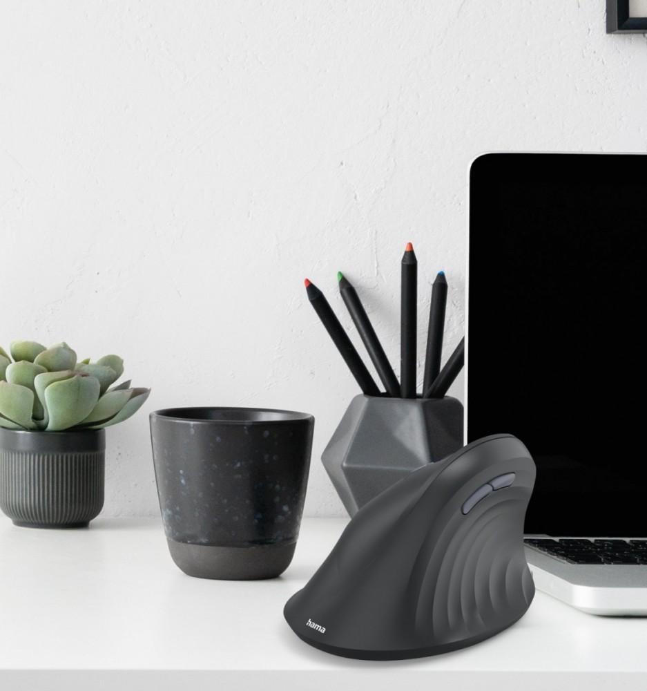 ergonomic multi-device mouse EWM-600 black left