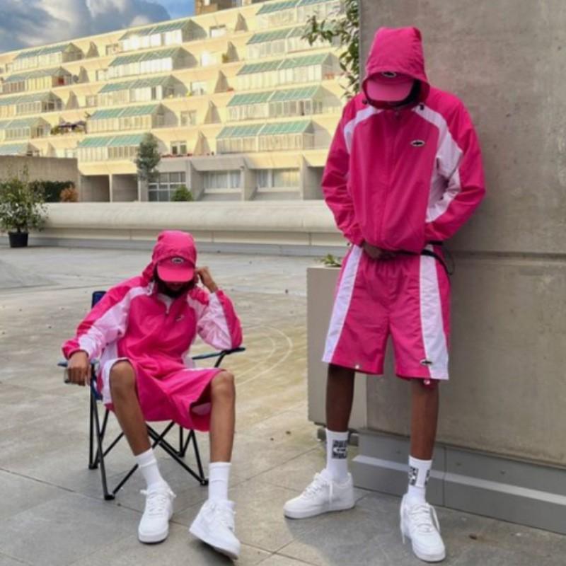 Corteiz Alcatraz Šitý Set Bunda a Šortky Americký Street Style Větruodolné Rychleschnoucí Sportovní Oblečení Dospívající