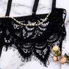 3PC Sexy Lingerie Lace Embroidery  G-string Thong  Underwear Sleepwear