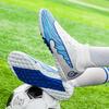 Chuteiras de Futebol Profissionais Unissex com Cravos Cravos Longos Botas de Futebol de Tornozelo Chuteiras de Futebol para Grama ao Ar Livre Tamanho UE 33-46 Sapatos de Futsal