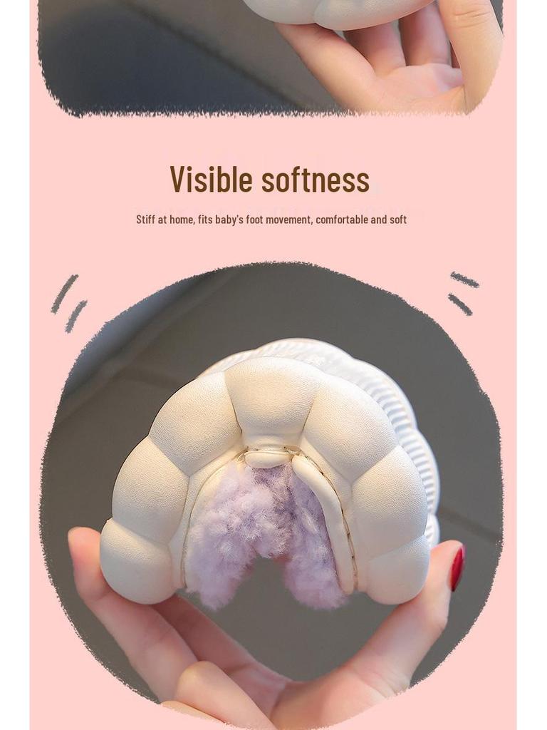 Kids' Cozy Winter Non-Slip Plush Slippers - Boys & Girls, Parent-Child Matching, Furry Cotton, Heel-Covering for Small To Medium Children