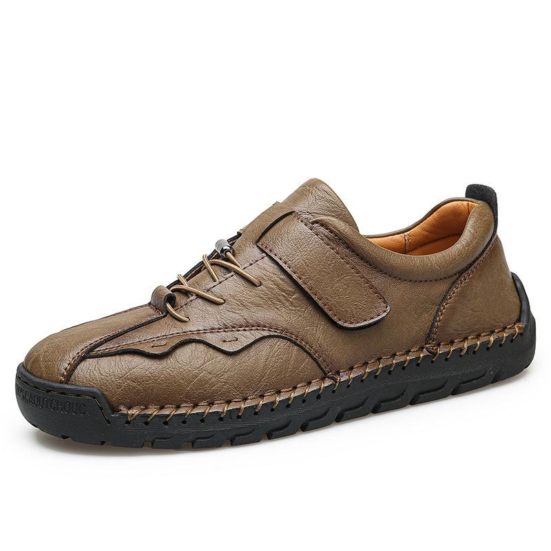 Four Seasons Men's Shoes Large Size Low Top Hand Stitching Fashion Men's Casual Leather Shoes Low Top Trendy Shoes