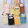 School Office Supplies Bus Card Protector Cover Work Card Silicone ID Badge Card Holder with Rope