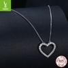 Heart-Shaped Moissanite Necklace For Women, Simple Classic S925 Sterling Silver Collarbone Chain For Girlfriend