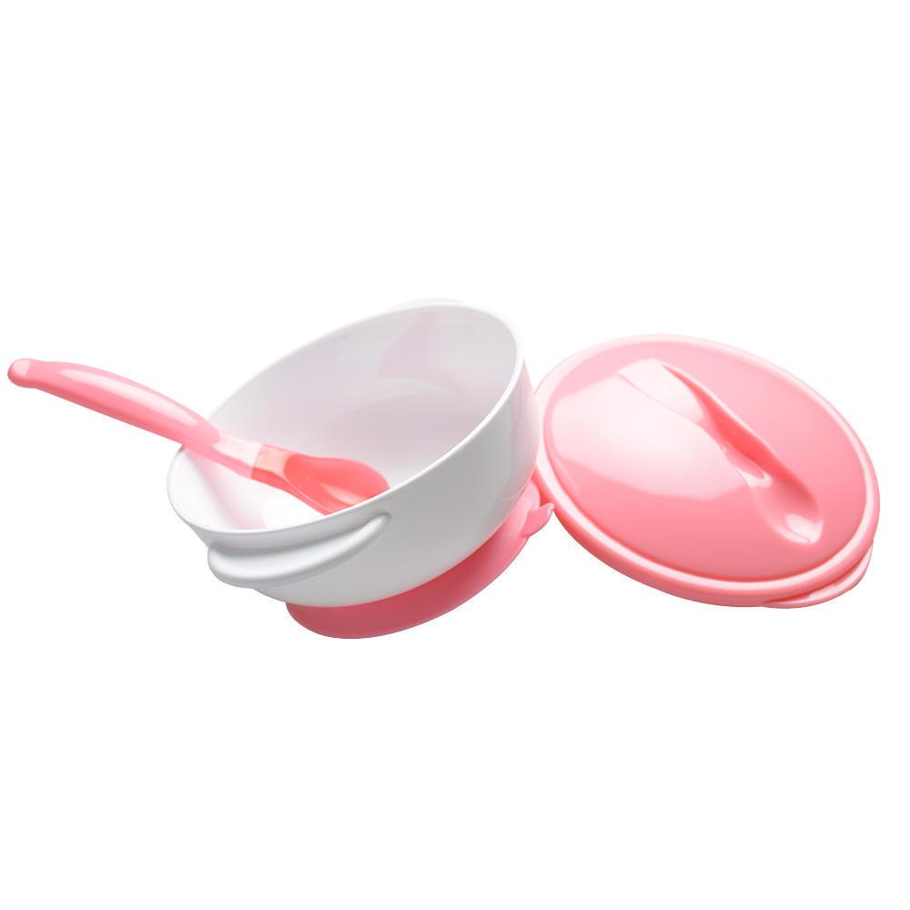 Baby med sklisikkert servise Temperaturfølende skål Matesug
