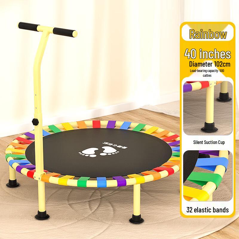 WEZHO Rainbow Foldable Kids Trampoline