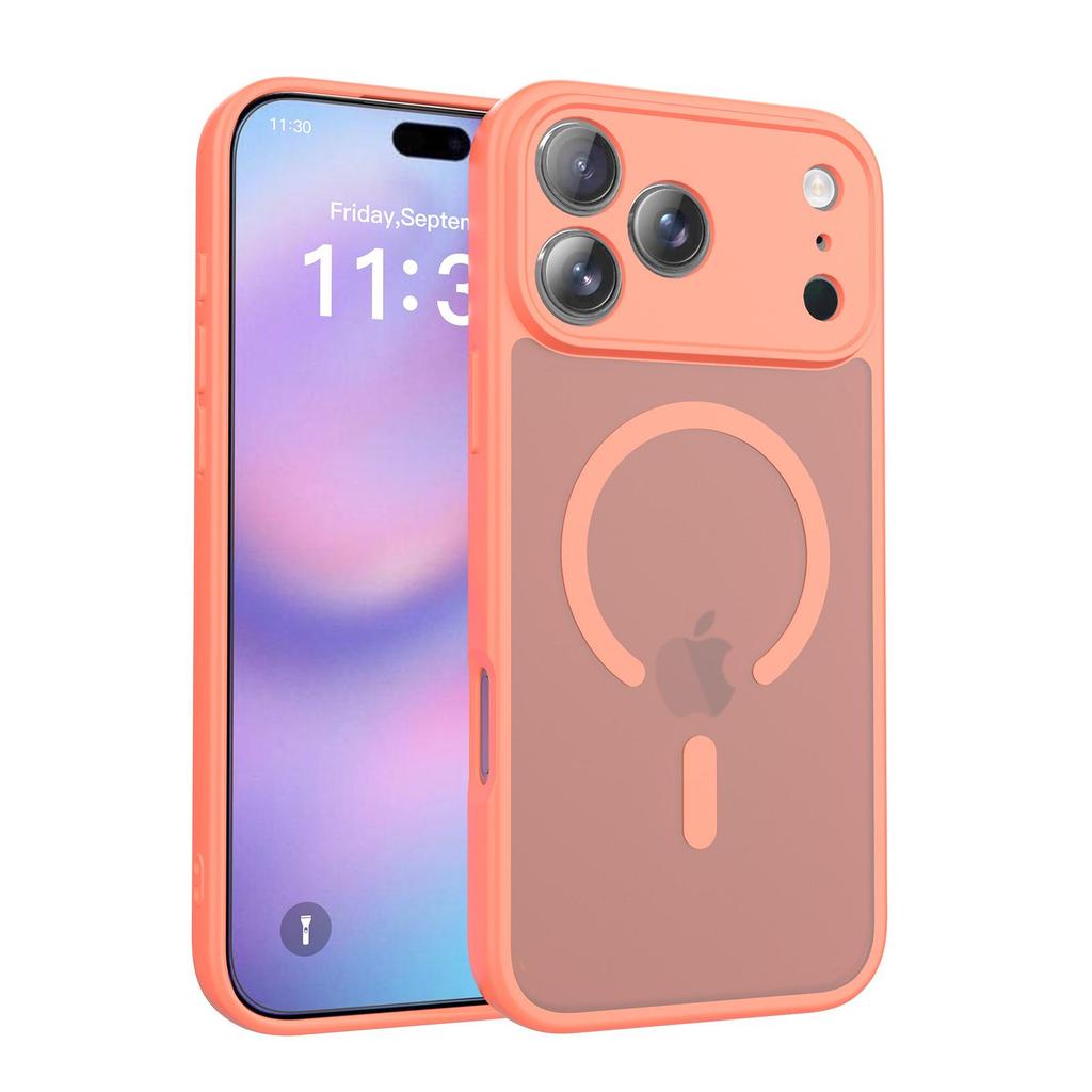 Magnetic Frosted Liquid Skin Feel Case for iPhone 16 Pro Max - Anti-Drop, Fine Hole Design