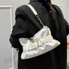 Luxury Retro Belt Buckle Shoulder Bag Soft Pleated Handbag Solid Color Elegant Women's Underarm Bag Fashion Versatile Clutch Bag