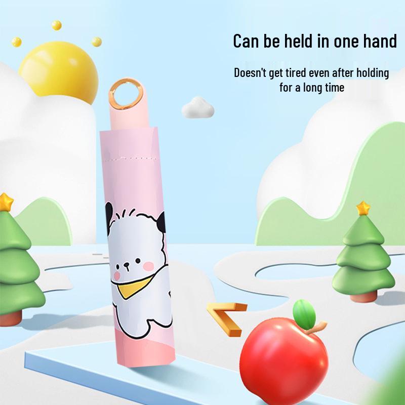 Cartoon UV Protection Sun Umbrella, Dual Use for Sun and Rain, with Customizable Logo