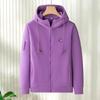 Women Winter Casual Hoodies Printed Letters Warm Cardigan Jacket Cashmere Zipper Loose Sweatershirt