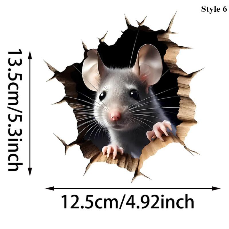 Mausloch-Sticker für kaputte Wände, Tier-Thema, abnehmbare Ratten-Aufkleber für Ecken, Wohnzimmer, Schlafzimmer, Kinderzimmer, Wandkunst